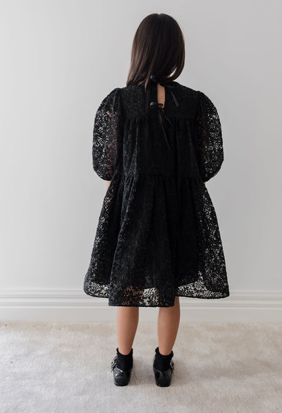 Petite Amalie Black Embroidered Organza Babydoll Dress BellaKidsNY Petite Amalie Black Embroidered Organza Babydoll Dress BellaKidsNY