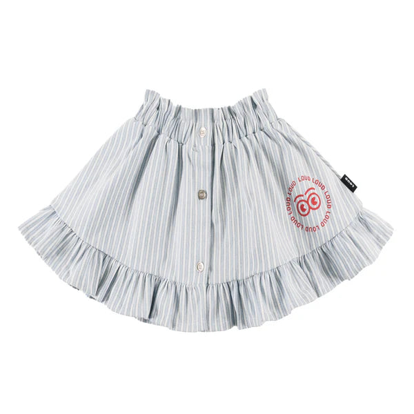 Loud Apparel Hotel Mini Skirt Mid Blue Stripe