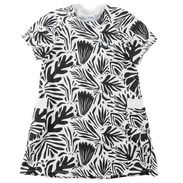 LOUD APPAREL NIU DRESS RAGLAN FLORAL ABSTRACT AOP