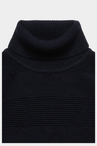 Fub Navy Turtleneck Knit Sweater