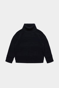Fub Navy Turtleneck Knit Sweater