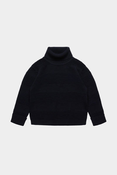 Fub Navy Turtleneck Knit Sweater