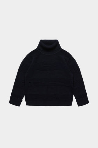 Fub Navy Turtleneck Knit Sweater