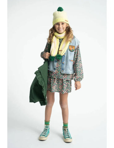 Piupiuchick Green Multicolor Flowers Blouse