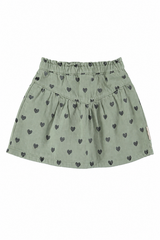 Piupiuchick Green & Black Hearts Short Skirt