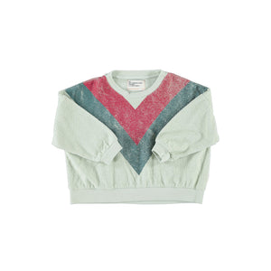 Piupiuchick Mint Green Multicolor Triangle Print Sweatshirt
