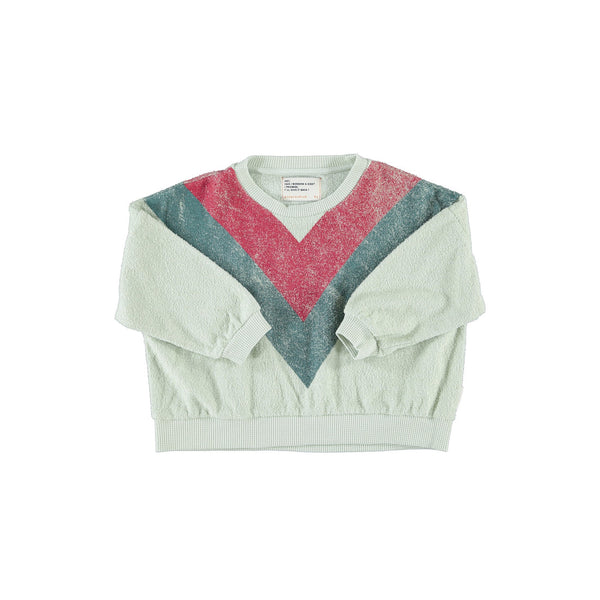 Piupiuchick Mint Green Multicolor Triangle Print Sweatshirt