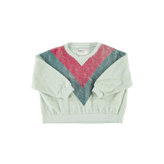 Piupiuchick Mint Green Multicolor Triangle Print Sweatshirt