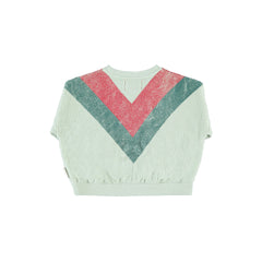 Piupiuchick Mint Green Multicolor Triangle Print Sweatshirt