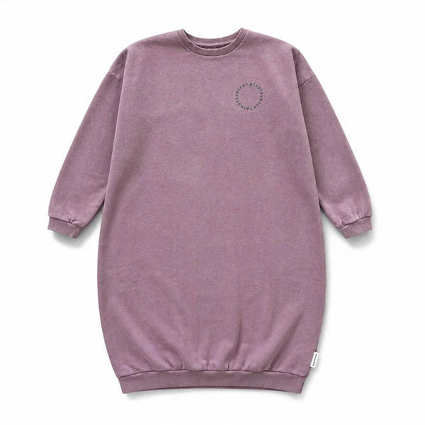 PIUPIUCHICK DUSTY ROSE WORDED SWEATSHIRT DRESS