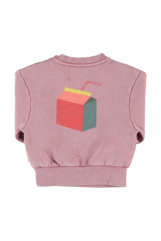 PIUPIUCHICK DUSTY ROSE WORDED SWEATSHIRT