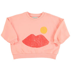 PIUPIUCHICK CORAL W\ LIPS PRINT SWEATSHIRT