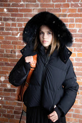 Ellabee Black Valentine Premium Bomber Black Fox