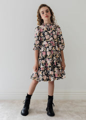 Petite Amalie Romantic Floral Print Cord Dress