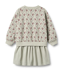 Wheat Slightly Green Flowers Maggie Sweat Dress