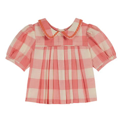 EMILE ET IDA VICHY CANDY GINGHAM BLOUSE