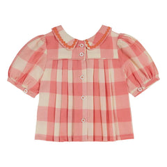 EMILE ET IDA VICHY CANDY GINGHAM BLOUSE