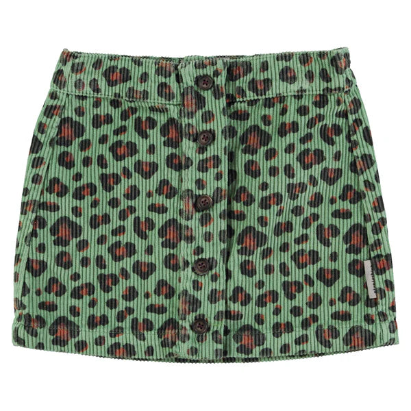 Piupiuchick Green Animal Print Short Skirt