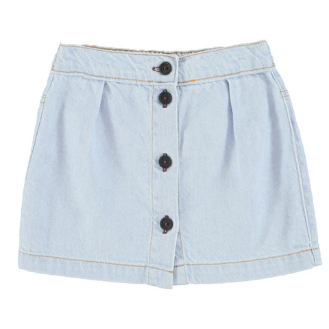 Piupiuchick Knee-Lengh Skirt Light Blue Soft Denim