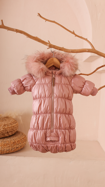 Mantel Pink Fully Gathered Baby Bunting