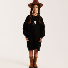 Minikid Black Fringe Dress