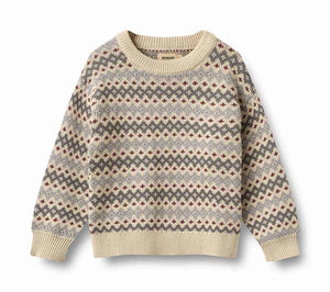 Wheat Flint Jacquard Harlow Sweater