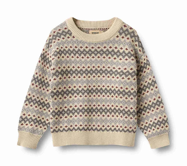 Wheat Flint Jacquard Harlow Sweater