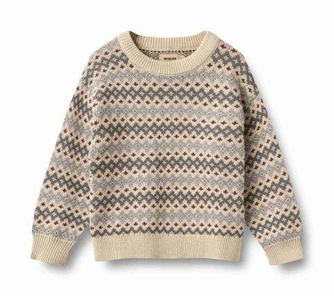 Wheat Flint Jacquard Harlow Sweater
