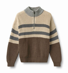 Wheat Dry Wood Half Zip Simo Sweater