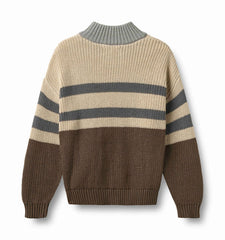 Wheat Dry Wood Half Zip Simo Sweater