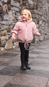Mantel Pink Velour Front, Nylon Back Winter Bomber