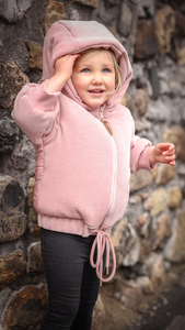 Mantel Pink Velour Front, Nylon Back Winter Bomber