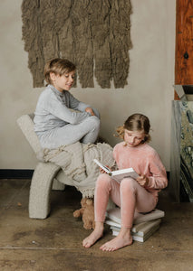 Velour Blue Embroidered Floral Set