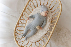 Elys And Co Light Blue Velour Stripe Take Me Home Set