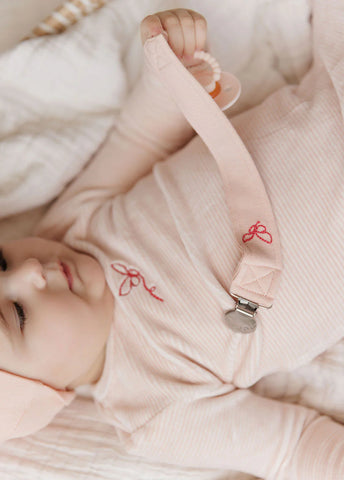 Elys And Co Light Pink Velour Stripe Take Me Home 3PC Set