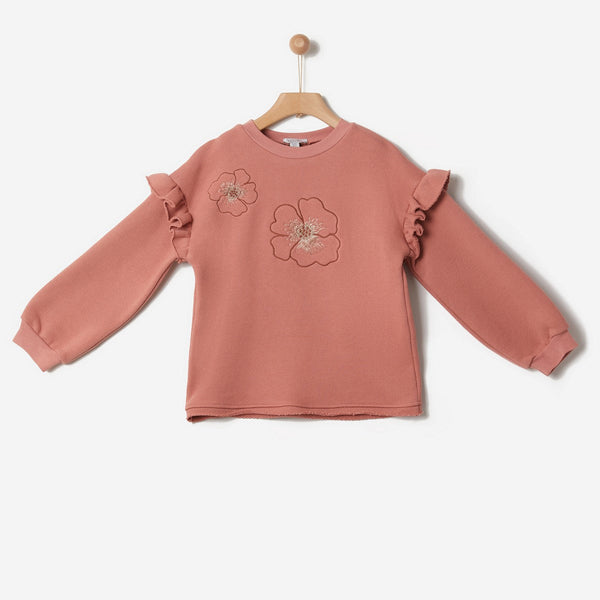 YELL-OH ROSE FRILLED SWEATER