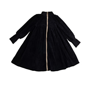 Birnham On The Sea Black Zipper Swing Dress