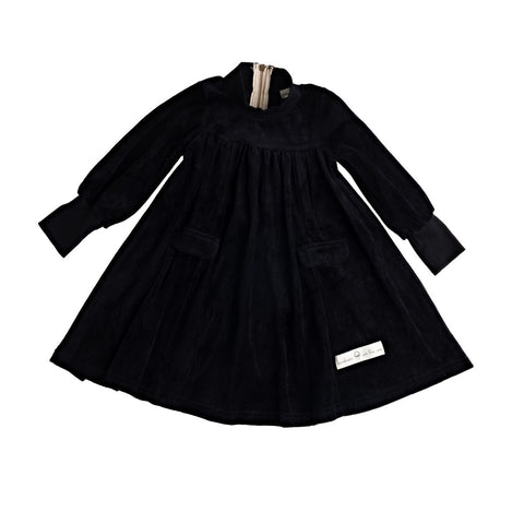 Birnham On The Sea Black Zipper Swing Dress