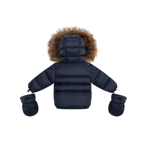 Ellabee Navy Raccoon Bella Enfant Down Coat