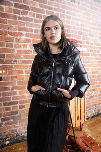 Ellabee Black Darcy Down Bomber Coat