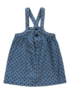 Piupiuchick Washed Blue Denim Heart  Knee Length Jumper