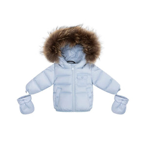Ellabee Baby Blue Raccoon Bella Enfant Down Coat