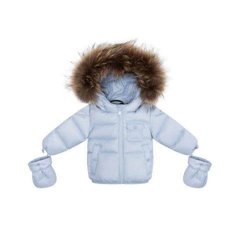 Ellabee Baby Blue Raccoon Bella Enfant Down Coat