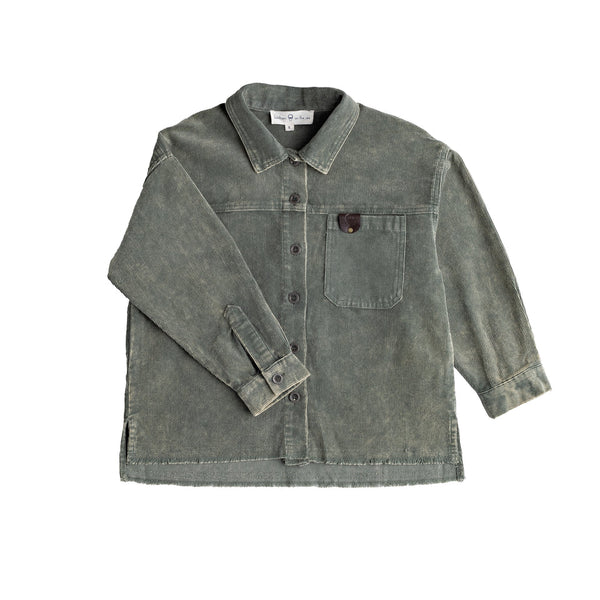 Birnham On The Sea Corduroy Green Oversized Shirt