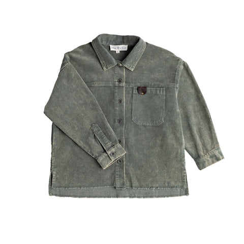 Birnham On The Sea Corduroy Green Oversized Shirt