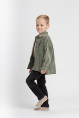Birnham On The Sea Corduroy Green Oversized Shirt