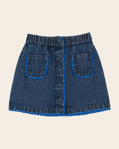 Emile Et Ida Crochet Denim Skirt