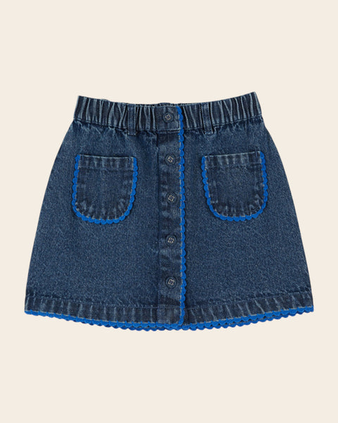 Emile Et Ida Crochet Denim Skirt