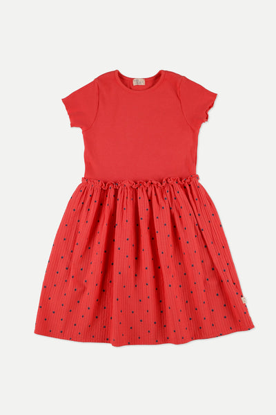 MY LITTLE COZMO POLKA DOT MUSLIN PINK RUBY AGNES DRESS