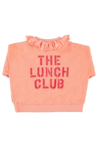 Piupiuchick Apple print pink collar sweatshirt
